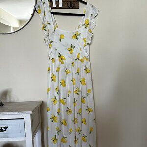 Love Ady Lemon Print Maxi Dress